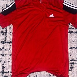 adidas Red Climalite Performance Tee with Black Trim